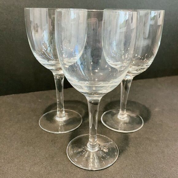 Vintage Crystal Clear Wine Cocktail Glasses, 5.5" Tall, Set of 3 - Picture 1 of 4